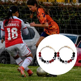 Soccer Earrings for Women Girls Soccer Player Gifts for Women Girls Soccer Sport Hoop Earrings for Women Girls Soccer Lover Gifts for Soccer Team Party Favors