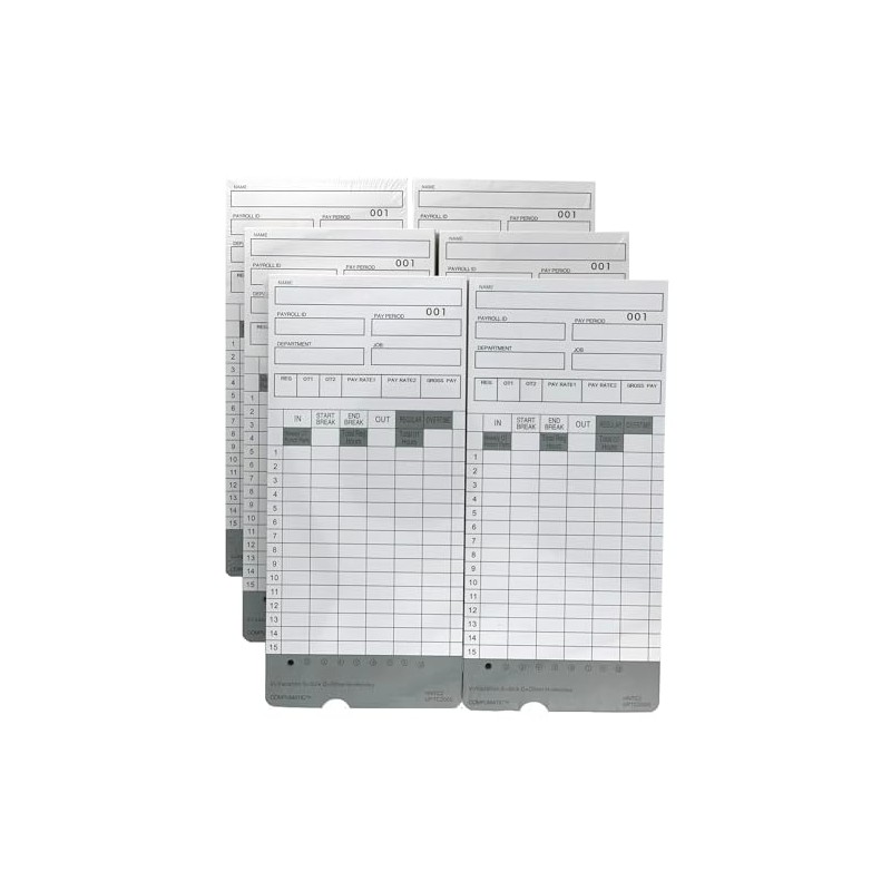 300 Time Cards for uPunch HN2000, HN2500, HN4000, HN4500 AutoAlign