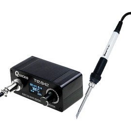 QUICKO DC24V T12-942 Soldering Iron Digital Soldering Station Adjustable temperature Autosleep/Auto power-off/one-key boost Comes with soldering tip (SET5 ILS JL02 KU BL BC1 tips)（Power not included）