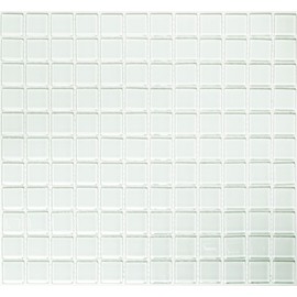 Mosaic Network Transparent 3D Translucent Mosaic Tile Square Crystal Plain White Glass Mosaic Tile Backsplash Wall Kitchen Bathroom Toilet