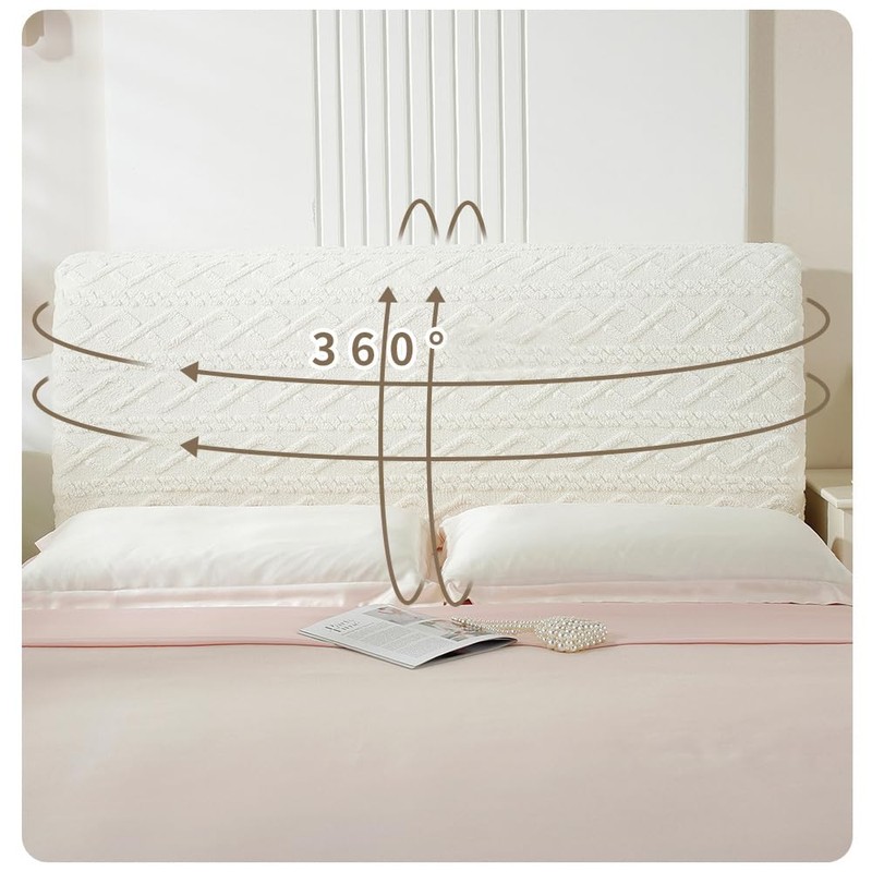 Stretch Jacquard Headboard Cover, Queen King Size Dustproof Slipcover