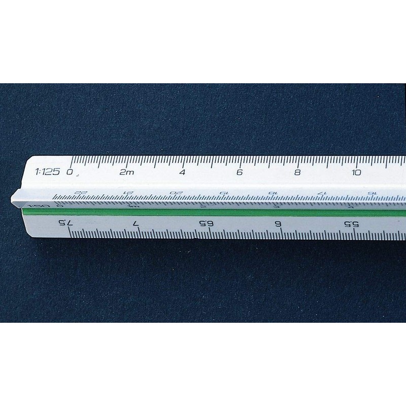 Linex 311 Triangular Scale with Coloured Chamfer 30 cm, Pitch