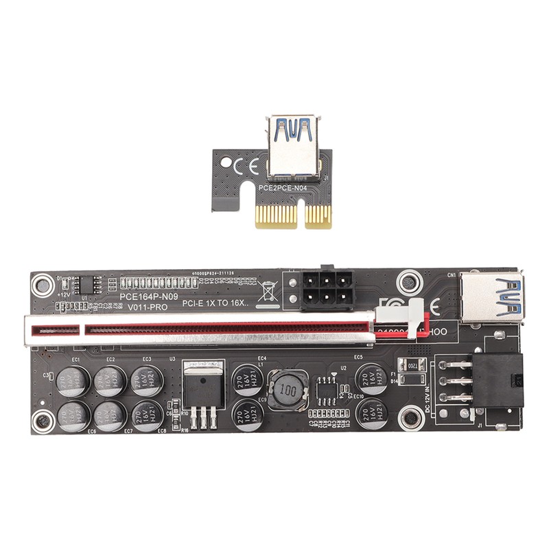 PCIE Riser 1x to 16x Adapter 10 Capacitor Riser Adapter