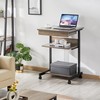 Topeakmart Rolling Computer Desk for Small Spaces, Laptop Computer Desk