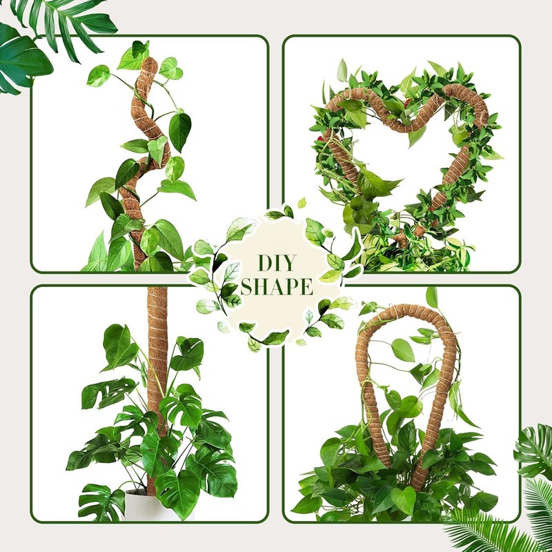 3 Pack Bendable Moss Pole 28" 48" 63" Monstera Plant