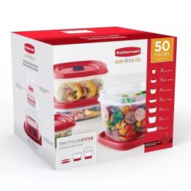 Rubbermaid 50-Piece EasyFind Lids Vented Food Storage Set