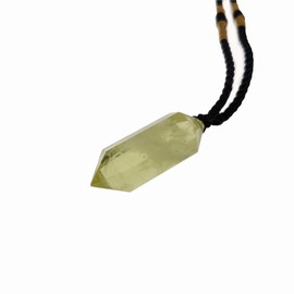 COLORFUL BLING Moldavite Necklace Irregular Natural Moldavite Stone Gemstone Crystal Pendant Necklace Dainty Gift for Women Men-Yellow Crystal A