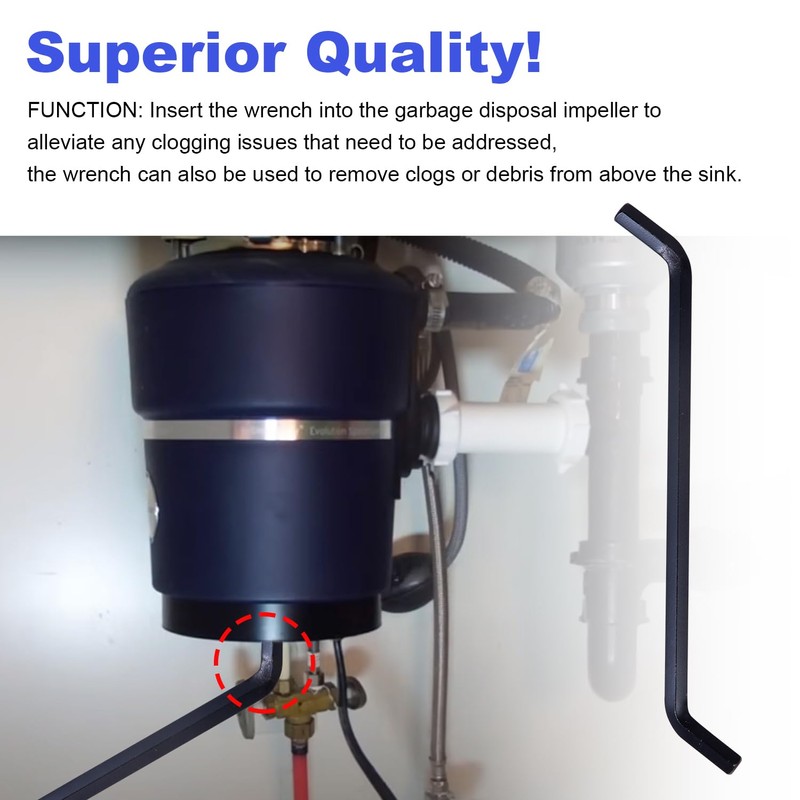 Garbage Disposer Unjamming Wrench/WRN-00 Garbage Disposal Wrench Tool for Dislodge
