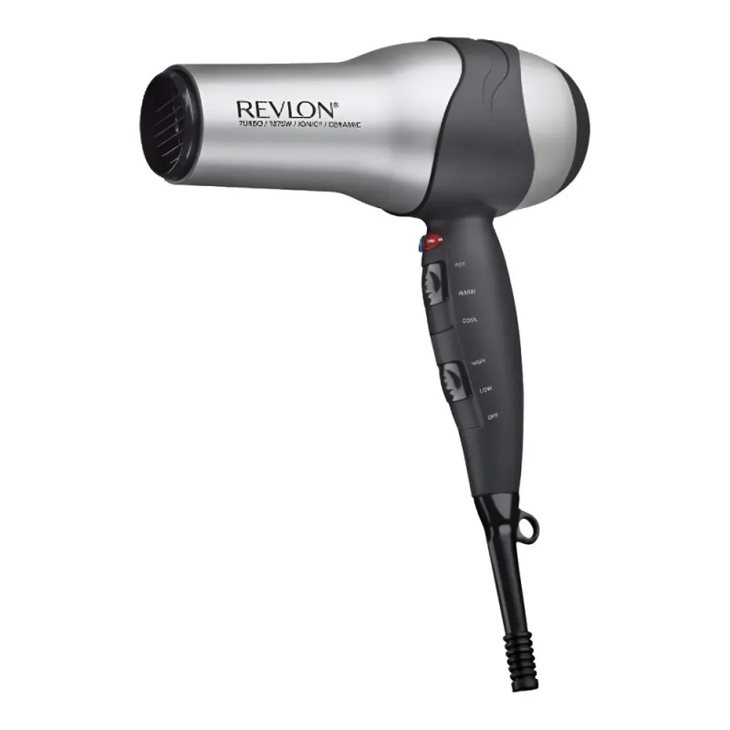 Secadora de cabello RevlonFast Flawless Drying RV473CP1 gris y negra