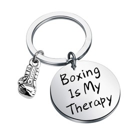 Zuo Bao Boxer Fan Gift Boxing Glove Keychain Boxing Is My Therapy Jewelry Inspiration Gifts For Boxing Lovers Coach (Boxer K-S)