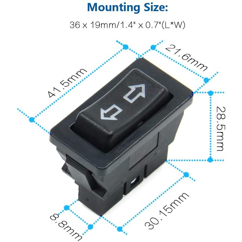 Gebildet 2pcs 5-Pin DPDT DC12V 24V Momentary Window Regulator Switch