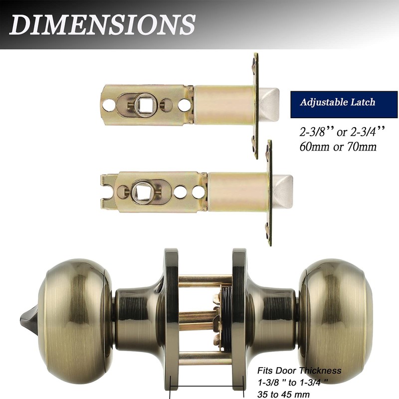 Probrico Privacy Door Knobs Lock Interior Bedroom Bathroom Door Handle