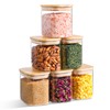 ComSaf 26oz Rectangle Glass Storage Containers with Lids, Glass Jars