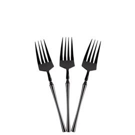 EcoQuality Black Disposable Plastic Salad Fork - Heavy Weight Plastic Black Cutlery, Disposable Utensils, Silverware Perfect for Wedding, Birthday, Event Planning, Baby Shower, Anniversaries (192)
