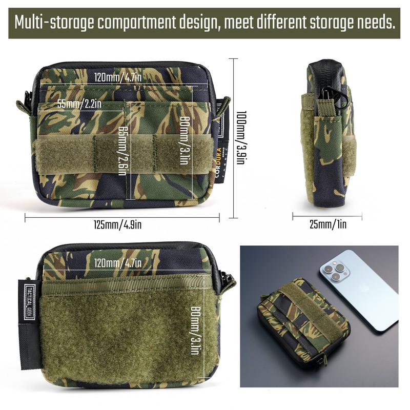 Tactical Geek Storage A3 EDC Pouch Organizer, Nylon Multi-Functional Utility