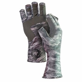 Fish Monkey Gloves Half Finger Guide Gloves, Medium, Grey Water Camo