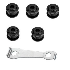 Pack of 5 Aluminium Alloy Singlesped/Double MTB Disc Chainring Bolts, M8 Single Short Chainring Screws for Road Bike, Mountain Bike, MTB, BMX, Fixie with 1 x Chainring Wrench