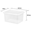 1x 24L Litre Crystal Clear Plastic Storage Box With Lid