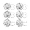 Button Covers for Women 6 Set Rhinestone Cuff Link Silver