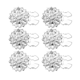 Button Covers for Women 6 Set Rhinestone Cuff Link Silver White Crystal for Men Shirts Suitable Dress DIY and Holiday Decoration Embellishments Gifts Idea