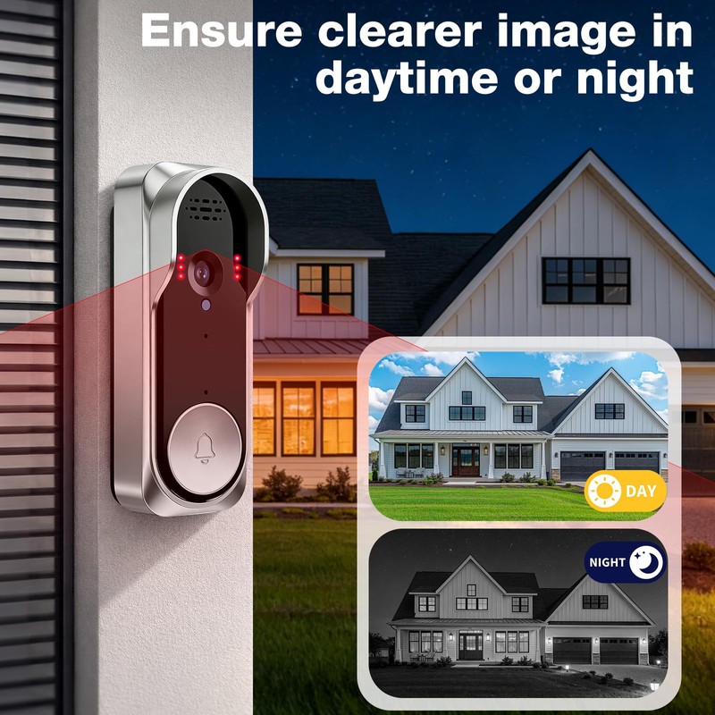 KEPEAK Doorbell Camera Wireless, Video Door Bell Battery with Monitor