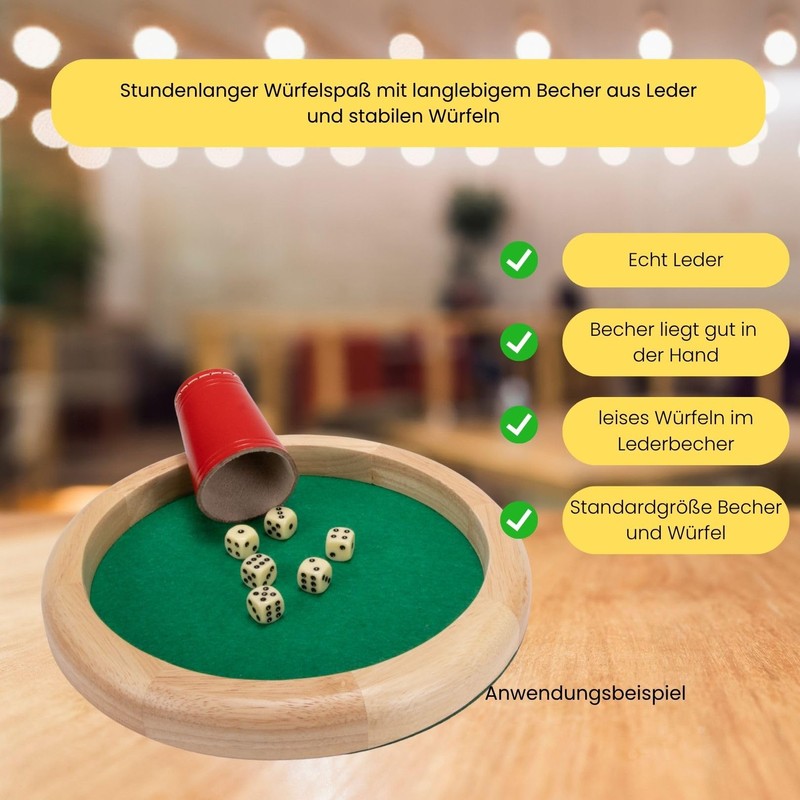 GICO Quality dice cup (genuine leather) standard (9 cm) red