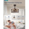 LEDIARY 16.5in Caged Ceiling Fan with Light, Bladeless Industrial Ceiling