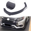 4Pcs Universal Front Bumper Lip Glossy Black Carbon Fiber Round