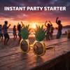 iplusmile おもしろサングラス パイナップル 2個セット 金色 パーティー メガネ ハワイアン ビーチ 撮影小道具