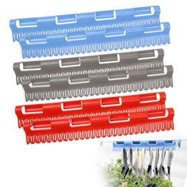 6 Pcs Sock Hanger For Washing Line, Sock Blockers For Washing Line Accessories, Plastic Holder For Socks, Blue/Red/Grey Sock Blockers, Portable Laundry Hooks For Drying Socks