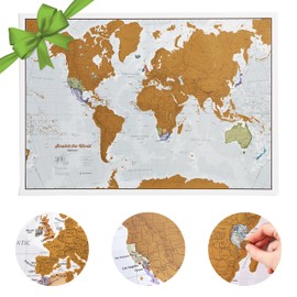 Maps International Scratch Off Map of the World Travel Poster - 17(h) x 22(w) inches