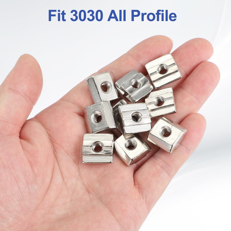 PATIKIL 30pcs T-Nuts M5 8mm T-Slot Nuts Carbon Steel Hammer