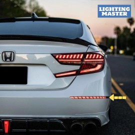 lighting_master  Smoked Lens Rear Bumper LED Reflector Fits Honda Accord 2018-2022 w/ Dynamic