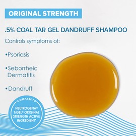 True+Real Coal Tar Therapeutic Plus Tar Gel Anti-Dandruff Shampoo Original Strength 0.5% Coal Tar, 16 Fl Oz, Pack of 2
