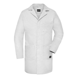 James & Nicholson Work Coat Material Mix - Durable Work Coat Made of Mottled Cotton/Polyester Fabric, White