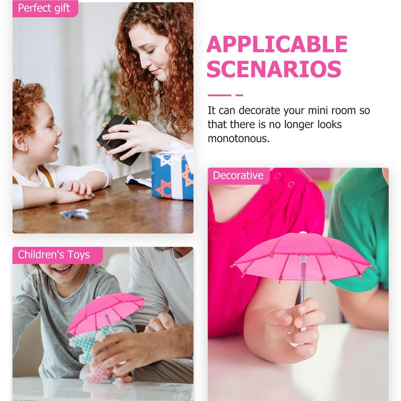 SAFIGLE Set of 5 Mini Umbrellas for Dolls - Cute