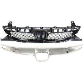 Grille Assembly Compatible with 2009-2011 Honda Civic with Grille Trim Set of 2