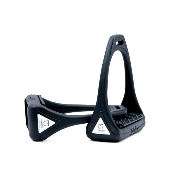 Flexible plastic stirrups with wide support surface, black/black | plastic composition stirrups