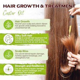 Aceite de ricino negro jamaicano, 100% puro y orgánico, orgánico prensado en frío para el crecimiento del cabello, nutrición de cejas e hidratación de