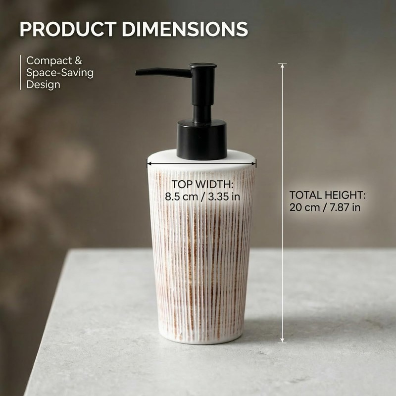 8 Inch Hand Soap Dispenser Bathroom - Modern Farmhouse Decor,