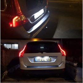 car passion LED Number Plate Lighting | Number Plate Lighting LED Compatible with Volvo XC60 XC70 XC90 V50 V60 | Built-in CANBus Resistor No Error 6000K Ice White Light Replacement Lamp Plate