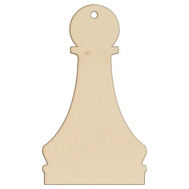 10x Wooden Pawn Chess Piece Craft Shapes 3mm Plywood Human Board Games(20 x 11.6cm,Hole Top Centre)
