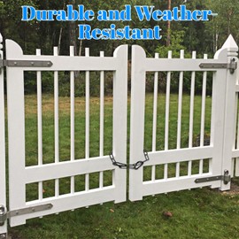 MBAIYO Adjustable Metal Gate Chain Lock with Carabiners, 20'' Durable Outdoor Fence Latch Door Chain Lock for Pet Cages Dog Kennels Barns Livestock Enclosures