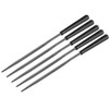 sourcingmap 5Pcs Second Cut Steel Triangular Needle File with Plastic
