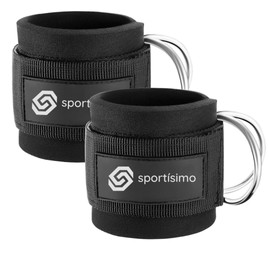 Par de Correa de Tobillo Sportisimo, Tobilleras Correas 2 Pack, Tobilleras Deportiva para Cable Máquinas, Gimnasio de Deporte para Glúteos y Piernas Ejercicios de Pesas, Entrenamiento de Glúteos en Polea Gym
