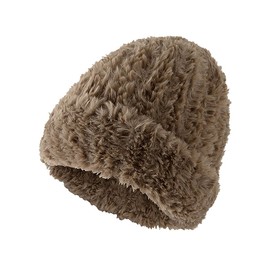 OneChance Unisex Warm Winter Hat, Plush Hat for Women, Thick and Soft Knitted Hat for Outdoor Activities, brown