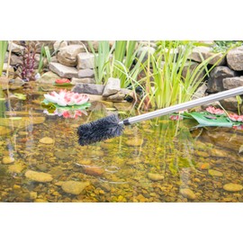 Water Garden Koi Fish Pond Cleaning Brush with 70" (1.7m) Telescopic Pole, Extends for Hard to Reach Areas | Backyard Pond Scrub Brush Durable Nylon Bristles