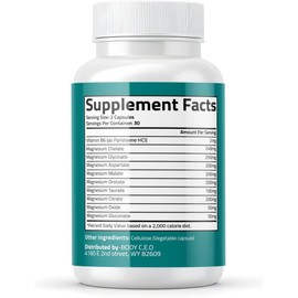 Magnesium 9 Advanced with Citrate Malate Chelate Taurate Orotate Aspartate,60 Capsules