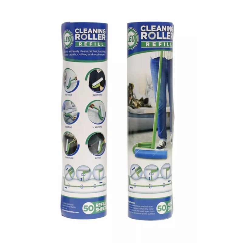 Leo Cleaning Lint Roller Refill 50 Sheets per roll 2/3/6