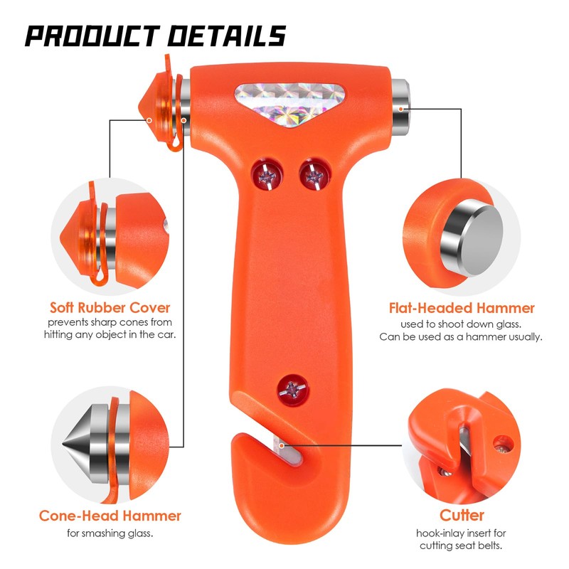 2-in-1 Car Emergency Escape Tool - Tungsten Steel Tip Window